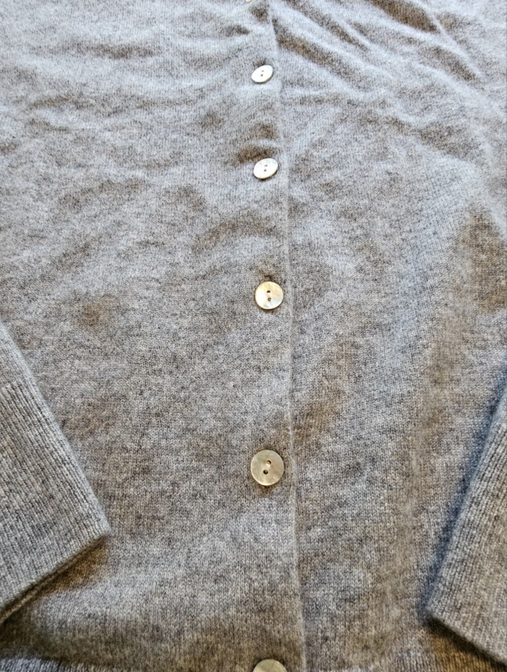 Quince Mongolian Cashmere Cardigan Sweater Heather Grey XL - Picture 7 of 9